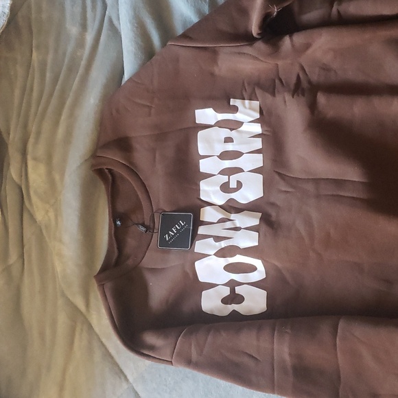 Cowgirl brown crewneck top - Picture 2 of 4